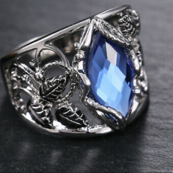 NEW 925 Sterling Silver Blue Stone Ring - Picture 12 of 14